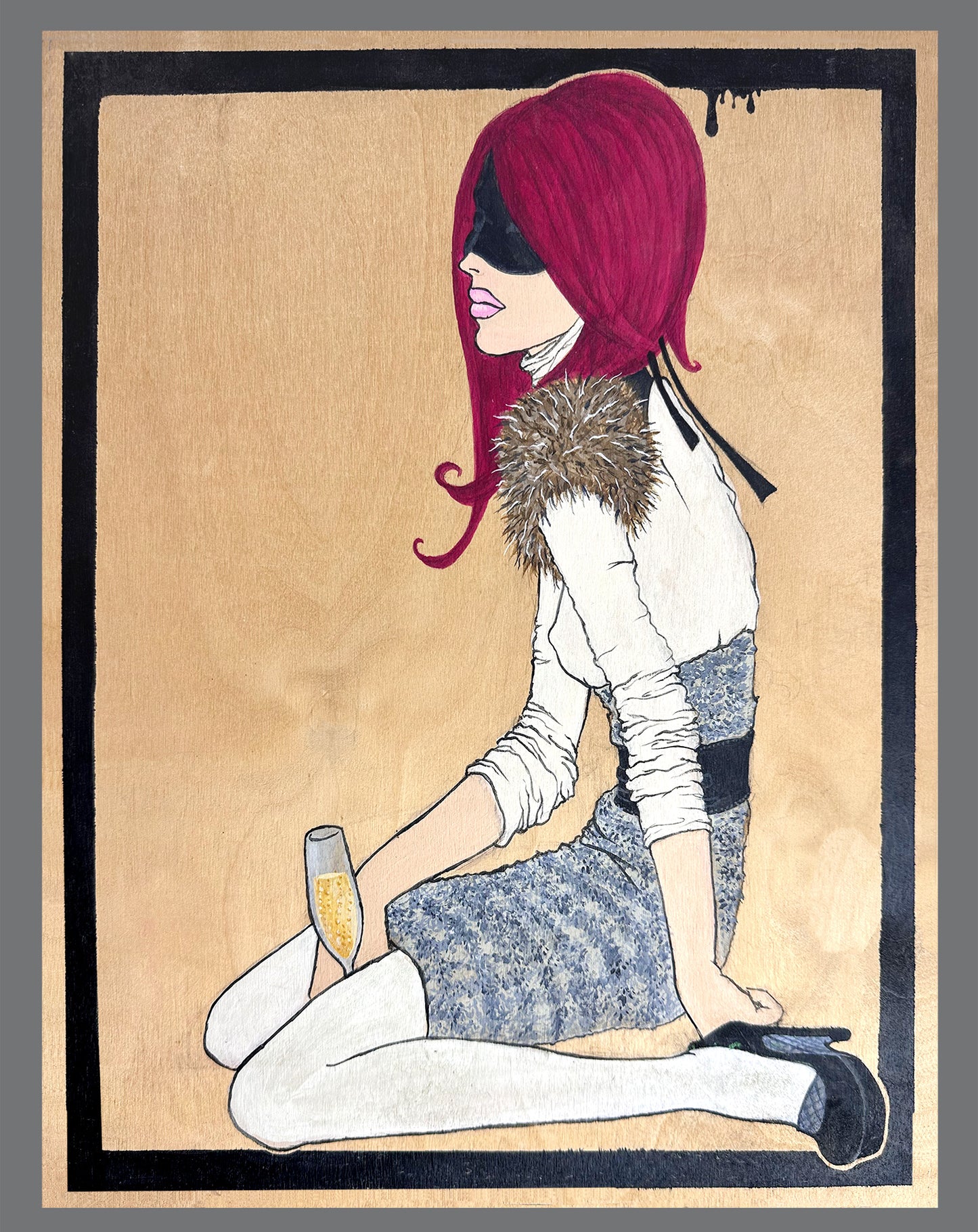 Blindfold, Acrylic on Wood Panel
