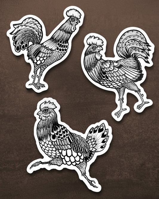 Chicken Sticker Variety Pack of 3